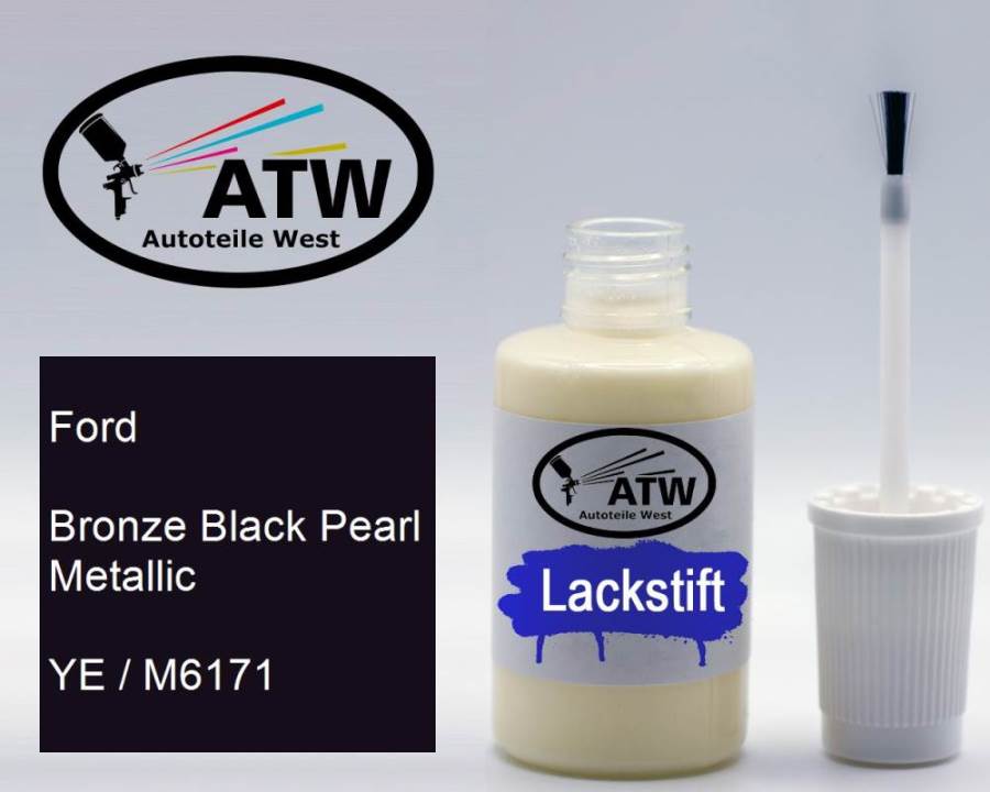 Ford, Bronze Black Pearl Metallic, YE / M6171: 20ml Lackstift, von ATW Autoteile West.